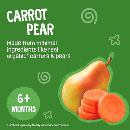 Earth's Best Fruit + Veggie Puree Organic Carrot Pear 3.5 oz Pouch (Pack of 12)