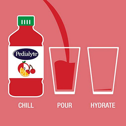 Pedialyte Advanced Care Electrolyte Solution, 1 Liter, 8 Count, with PreActive Prebiotics, Hydration Drink, Cherry Punch (Pack of 2)