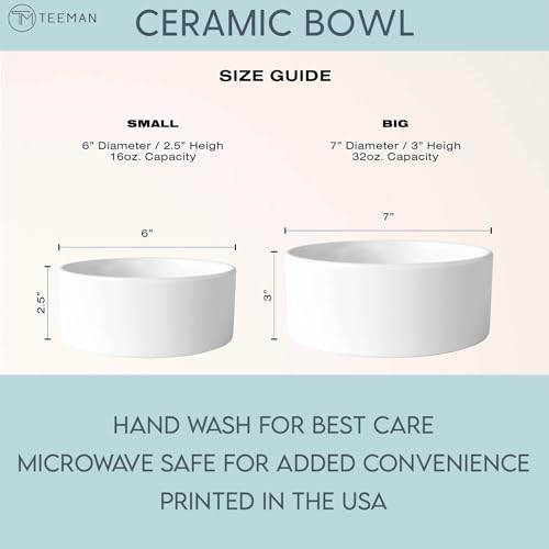 LASFOUR Personalized Dog Bowl, Custom Dog Bowls with Name, Customized Ceramic Dog Bowls 16 oz., 32 oz. for Dry, Wet Food & Water, Pet Feeding Supplies