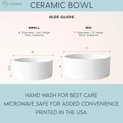 LASFOUR Personalized Dog Bowl, Custom Dog Bowls with Name, Customized Ceramic Dog Bowls 16 oz., 32 oz. for Dry, Wet Food & Water, Pet Feeding Supplies