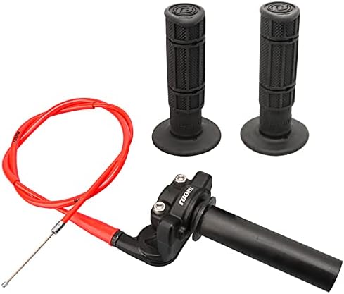 NIBBI Twists Throttle Grip,Dirt Bike Grips with Throttle Cable and Handlebar Grip for SSR125 Pit Bike, 22mm Motorcycle Throttle Assembly