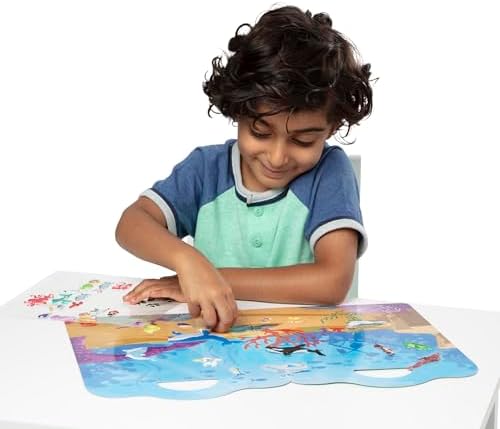 Melissa & Doug Reusable Puffy Sticker Wild Adventures Play Set 3-Pack (118 Stickers: Safari, Dinosaur, Ocean) - FSC Certified