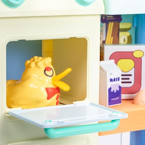 BLUEY - Cook with Chef Bluey Kitchen Playset, with Over 20 Sounds, Phrases, Music and Lights, Plus 20 Play Pieces Included, Over 3 feet/ 90cm Tall, Includes A Chef Hat and Duck Cake