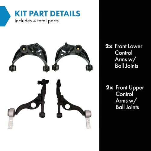 TRQ Front Control Arm with Ball Joint Set Compatible with 2009-2013 Mazda 6