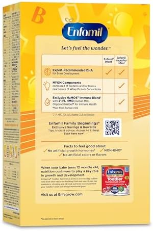 Enfamil NeuroPro Baby Formula, MFGM* 5-Year Benefit, Expert-Recommended Brain-Building Omega-3 DHA, Exclusive Immune Supporting HuMO6 Blend, Infant Formula Powder, Baby Milk, 31.4 Oz, Pack of 4