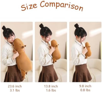 SQEQE Weighted Capybara Plush, Weighted Capybara Stuffed Animal, Cute Plushies Soft Pillow Toy Gift for Kids Adults 13.8 Inch, 1.6 Lbs