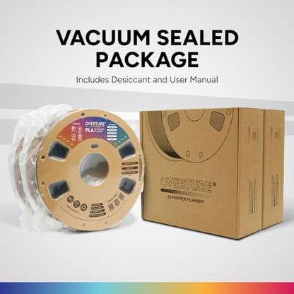 OVERTURE PLA Filament 1.75mm PLA 3D Printer Filament, 2kg Cardboard Spool (4.4lbs), Dimensional Accuracy +/- 0.03mm, Fit Most FDM Printer (Black & White)