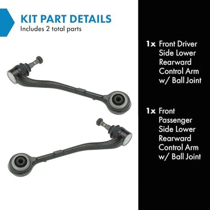 TRQ Front Lower Control Arm with Ball Joint Set Compatible with 2000-2006 BMW X5