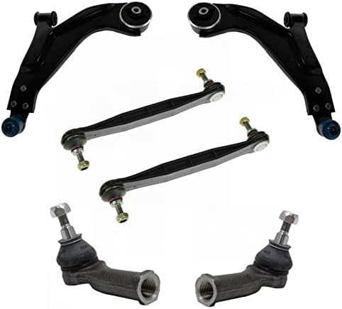 TRQ Front Steering & Suspension Kit Control Arm with Ball Joint Sway Bar Stabilizer Link Tie Rod Compatible with 2002-2008 Jaguar X-Type