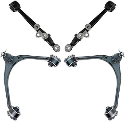 TRQ Front Upper & Lower Control Arm with Ball Joint Set Compatible with 1998-2005 Lexus GS300 1998-2000 GS400 2001-2005 GS430 2002-2010 SC430