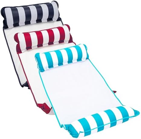 Aqua 4-in-1 Monterey Hammock Pool Float & Water Hammocks, 1-2-3-4 Multipacks – Multiple Colors/Styles – for Adults and Kids Floating