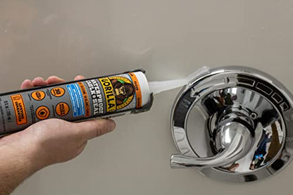 Gorilla Waterproof Caulk & Seal Silicone Sealant, 10Oz Cartridge (Pack of 2) - Clear Caulking Sealant for Kitchen, Window, Bath, Marine, Door and More
