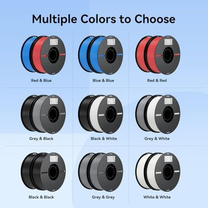 Creality PLA Filament 1.75mm PLA 3D Printer Filament, 2kg Cardboard Spool (4.4lbs), Dimensional Accuracy +/- 0.02mm, Fit Most FDM Printer (Blue & Blue 2-Pack)
