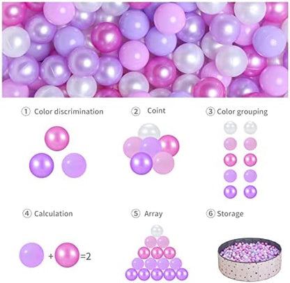 GOGOSO Ball Pits Balls for Toddlers Pack of 50 100 200 Plastics Shape Ball Non-Phthalate Non-BPA Non-Toxic 2.2-Inch Crush Proof Play Balls