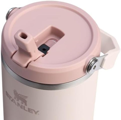 Stanley IceFlow 2.0 Flip Straw Tumbler with Handle 40 oz | Twist On Lid and Flip Up Straw | Leak Resistant Water Bottle | Insulated Stainless Steel | BPA-Free | Rose Quartz