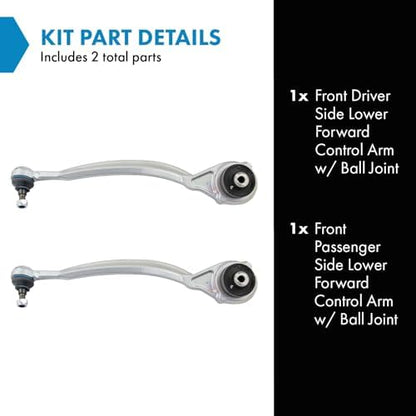 TRQ Front Lower Control Arm with Ball Joint Set Compatible with 2009-2014 Mercedes-Benz CL550 2012-2013 S350 2007-2013 S550