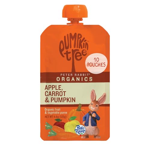 Pumpkin Tree Peter Rabbit Organics Apple, Carrot and Pumpkin Puree, 4.4 Ounce (Pack of 10)