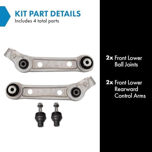 TRQ Front Lower Control Arm with Ball Joint Included Set 4 Pieces Compatible with 2017-2020 BMW 530i xDrive 2017-2020 BMW 540i xDrive 2018 BMW 540d xDrive
