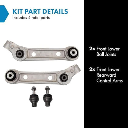 TRQ Front Lower Control Arm with Ball Joint Included Set 4 Pieces Compatible with 2017-2020 BMW 530i xDrive 2017-2020 BMW 540i xDrive 2018 BMW 540d xDrive