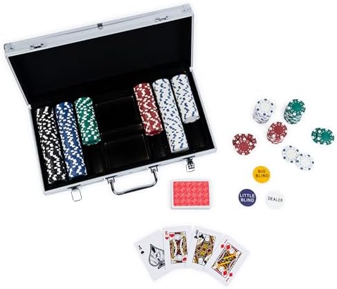 Spin Master Games, Cardinal Classics, 300-Piece Poker Set with Aluminum Carrying Case & Professional Weight Chips & Poker Dice, for Ages 8+