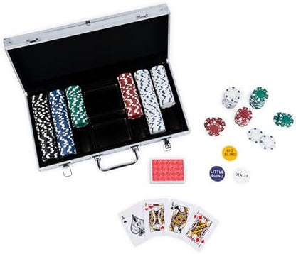 Spin Master Games, Cardinal Classics, 300-Piece Poker Set with Aluminum Carrying Case & Professional Weight Chips & Poker Dice, for Ages 8+