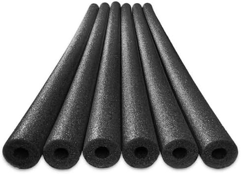 Oodles of Noodles 6 Pack Black Foam Pool Noodles – 48” x 2.5” Hollow Core – Extra Dense, Durable – Made in North America