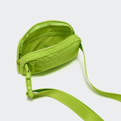 Pander Two Way Zipper Fanny Pack Nylon Everywhere Belt Bag for Women, Water Repellent Waist Packs, Crossbody Bags with Adjustable Strap(Grape Green).