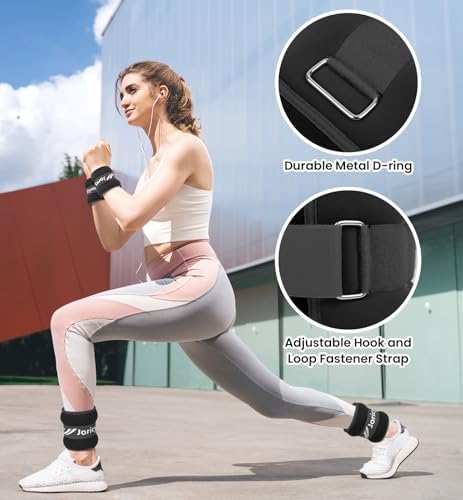 Ankle Weights A Pair of 1/2/3/4/6/8/10/12/20 LBS Wrist Leg Arm Weights for Women Men kids child with Adjustable Straps, Strength weighted for Physical Therapy Running Walking Fitness Gym Workout