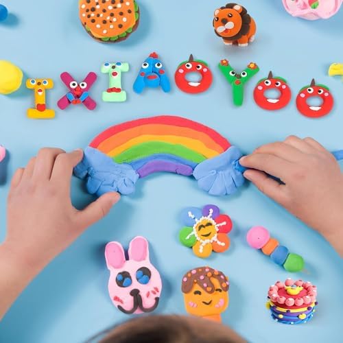 Air Dry Clay, Modelling Clay for Kids, 50 Colors DIY Molding Magic Clay for with Tools, Soft & Non-Sticky, Toys Gifts for Age 3 4 5 6 7 8+ Years Old Boys Girls Kids