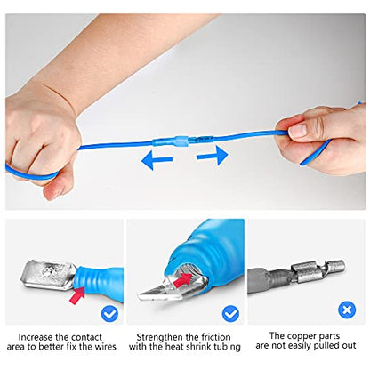Kuject 320PCS Heat Shrink Wire Connectors Kit, Electrical Waterproof Crimp Butt Terminals, Insulated Spade Connectors for Automotive Marine Boat Truck, Include Rings Forks Spade Butt Splices