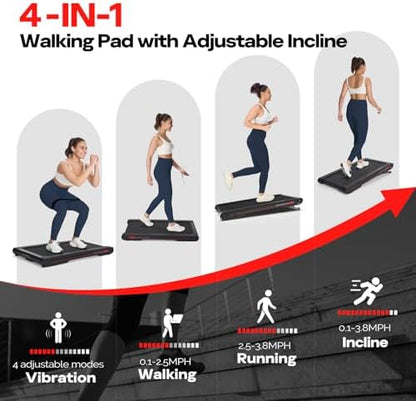 Sperax Walking Treadmill Pad with APP, 3 in 1 Under Desk Treadmill, 400W Low Noise Walking Vibration Pad with Remote Control,Portable Treadmills for Home Office