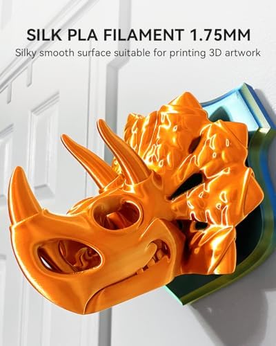 SUNLU 3D Printer Silk Filament,Shiny Silk PLA Filament 1.75mm, Smooth Silky Surface, Great Easy to Print for 3D Printers, Dimensional Accuracy +/- 0.02mm, Silk Red Copper 1KG