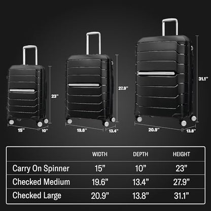 Samsonite Freeform Hardside Expandable with Double Spinner Wheels, Lilac, Checked-Medium 24-Inch