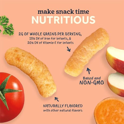 Gerber Stage 3 Baby Food Snacks, Apple Sweet Potato Lil' Crunchies, Snacks for Babies, Baby Led Feeding, 6-Pack