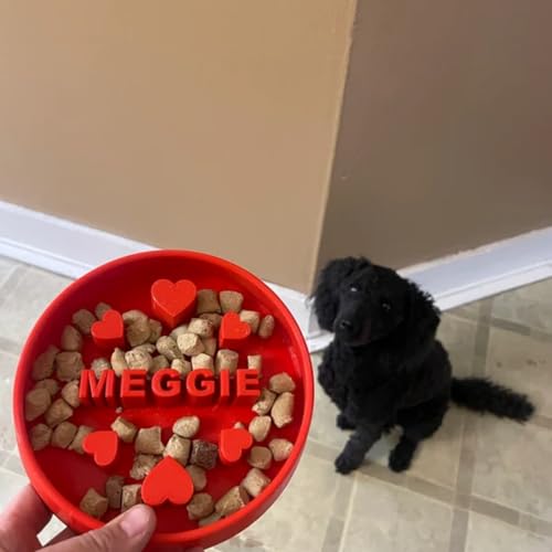 Custom Slow Feeder Dog Bowl - Personalized Dog Bowl with Name - Ideal Slow Feeder for Large and Small Breeds - Unique Design for Healthy Eating