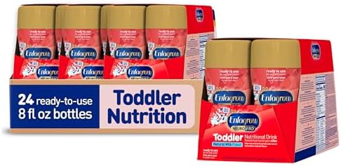 Enfagrow NeuroPro Toddler Nutritional Drink, Made with Real Milk, Brain-Building Omega-3 DHA, Nutrients for Growth & Immune Support, Non-GMO, Ready to Use, 8 fl Oz (24 Bottles)