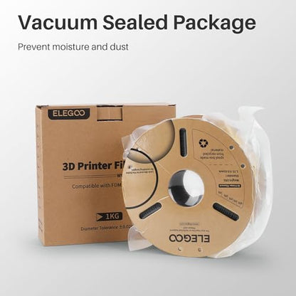 ELEGOO PLA Filament 1.75mm Marble 1KG, 3D Printer Filament Dimensional Accuracy +/- 0.02mm, 1kg Cardboard Spool(2.2lbs) 3D Printing Filament Fits for Most FDM 3D Printers