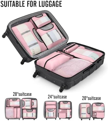 Veken 10 Set Packing Cubes for Travel Essential, Suitcase Organizer Bags in 4 Sizes, Carry-On Luggage Accessories with Large Laundry & Hanging Toiletry Bag, Must-Have for Airplane, Road Trip & Camping