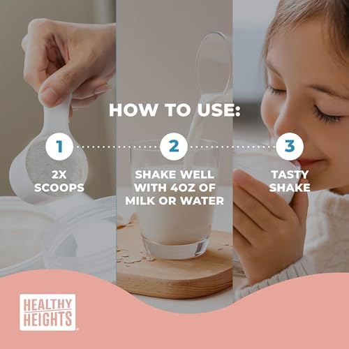 Healthy Heights Grow Daily Kids Protein Drink Mix (Plain) - High Protein Shake for Kids 3+