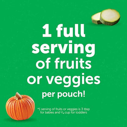 Beech-Nut Baby Food Pouches, Pumpkin Zucchini Apple Veggie Puree Baby & Toddler Food, 3.5 oz (24 Pack)