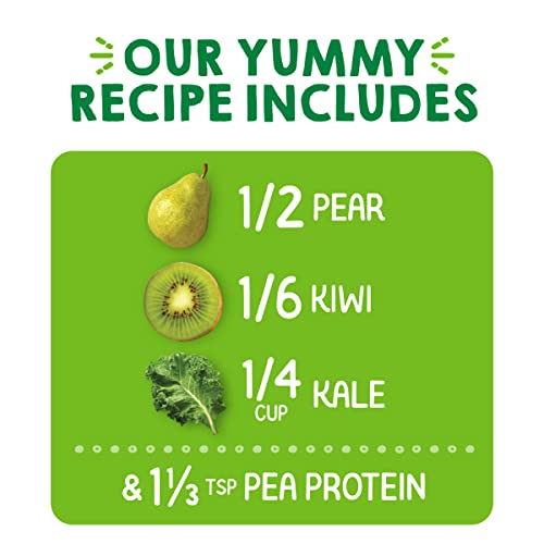 Happy Tot Organics Stage 4 Baby Food Pouches, Gluten Free, Vegan Snack, Fiber & Protein Fruit & Veggie Puree, Pears, Kiwi & Kale, 4 Ounce (Pack of 16)
