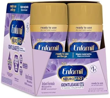 Enfamil NeuroPro Gentlease Baby Formula, Infant Formula Nutrition, Brain Support that has DHA, HuMO6 Immune Blend, Designed to Reduce Fussiness, Crying, Gas & Spit-up in 24 Hrs, 8 Fl Oz, 24 Bottles