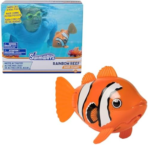 SwimWays Rainbow Reef Fish Toy, Kids Swimming Accessories & Water Toys, Learn to Swim Pool Toys for Kids Ages 5 & Up, Batteries Included, Swim Shady