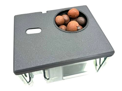 AquaClear Series Planter Lids / 2" Pots/Various Substrate Options/Fully Customizable/Compatible with Fluval AquaClear Filters (AquaClear 50/2 Pot, No Substrate, Black)