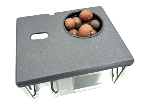 AquaClear Series Planter Lids / 2" Pots/Various Substrate Options/Fully Customizable/Compatible with Fluval AquaClear Filters (AquaClear 50/1 Pot, Clay Pebbles Substrate, Grey)