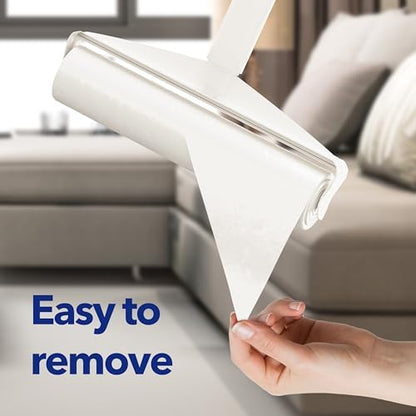 Large Lint Rollers for Carpet, 9.45'' Sticky Rollers for Floor with 360 Sheets, Extendable Long Handle Sticky Mop for Cleaning Couch, Curtains, Cars, Clothing, and Pet Hair