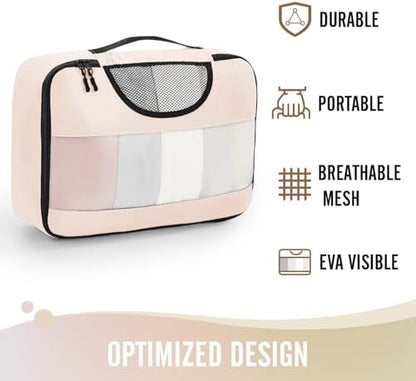 Veken 8 Set Packing Cubes, Travel Gifts for Women Mom, Carry on Suitcase Organizer Bags with Hanging Toiletry Bag and Large Laundry Bag, Travel Essentials Luggage Accessories for Cruise Ship