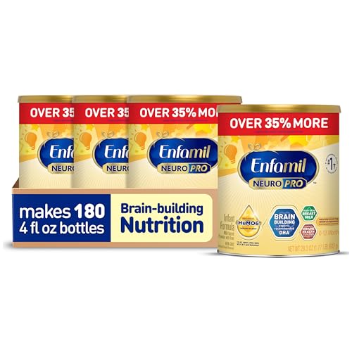 Enfamil NeuroPro Baby Formula, Milk-Based Infant Nutrition, MFGM* 5-Year Benefit, Expert-Recommended Brain-Building Omega-3 DHA, Exclusive HuMO6 Immune Blend, Non-GMO, 113.2 oz