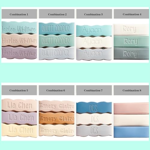 3 Piece Personalized Baby Bottle Labels for Daycare School Summer Camp Customized Children's Water Bottle Name Bands Custom Engraved Reusable Silicone Cup Bands Labels