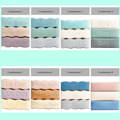 3 Piece Personalized Baby Bottle Labels for Daycare School Summer Camp Customized Children's Water Bottle Name Bands Custom Engraved Reusable Silicone Cup Bands Labels